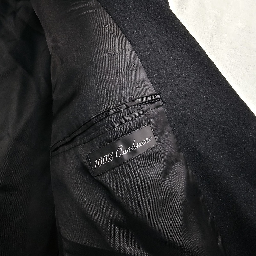 Pronto Uomo Sport Coat Men's 48R 100% Cashmere Flannel Black Blazer Jacket - Picture 9 of 13